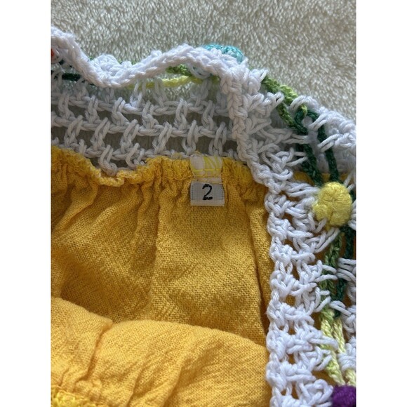 Bahamas Baby Girl Dress Sze 2 Ruffle Embroidered Lace Toucan Vacation Cruise Y2k - Picture 7 of 9